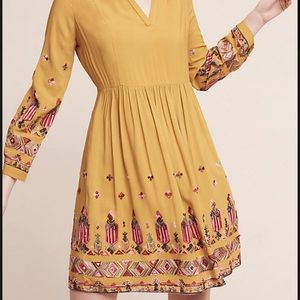 Anthropologie Floreat Raella Embroidered Dress MP